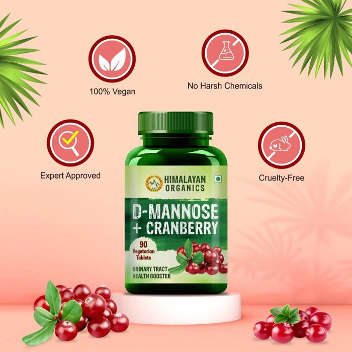 Himalayan Organics D-Mannose + Cranberry Vegetarian Capsules image 4