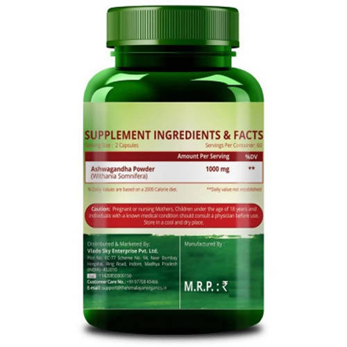 Himalayan Organics Ashwagandha 1000 mg Vegetarian Capsules image 3