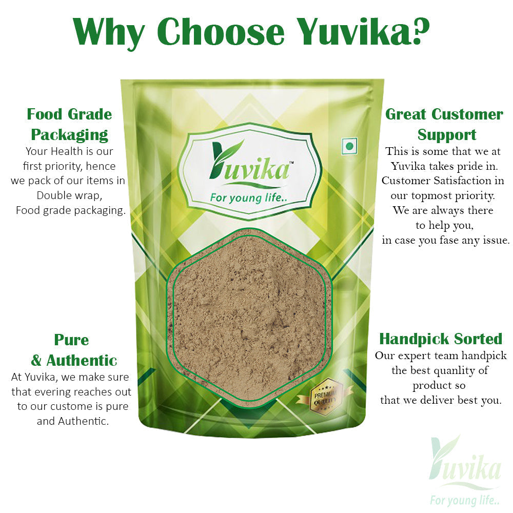 Yuvika Mulethi Powder - Glycyrrhiza Glabra - Yashtimadhu - Jeshthamadha - Licorice Root image 3