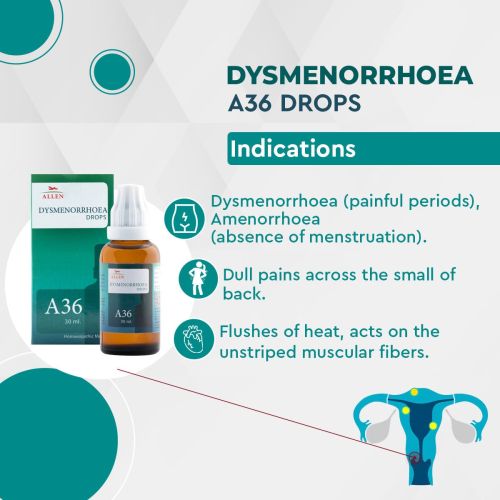 Allen Homeopathy A36 Dysmenorrhoea Drops image 2