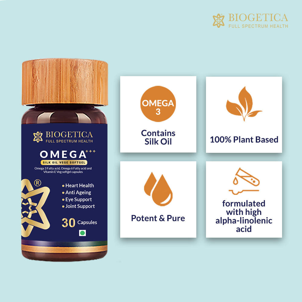 Biogetica Omega+++ Silk Oil Vege Softgel Capsules image 5