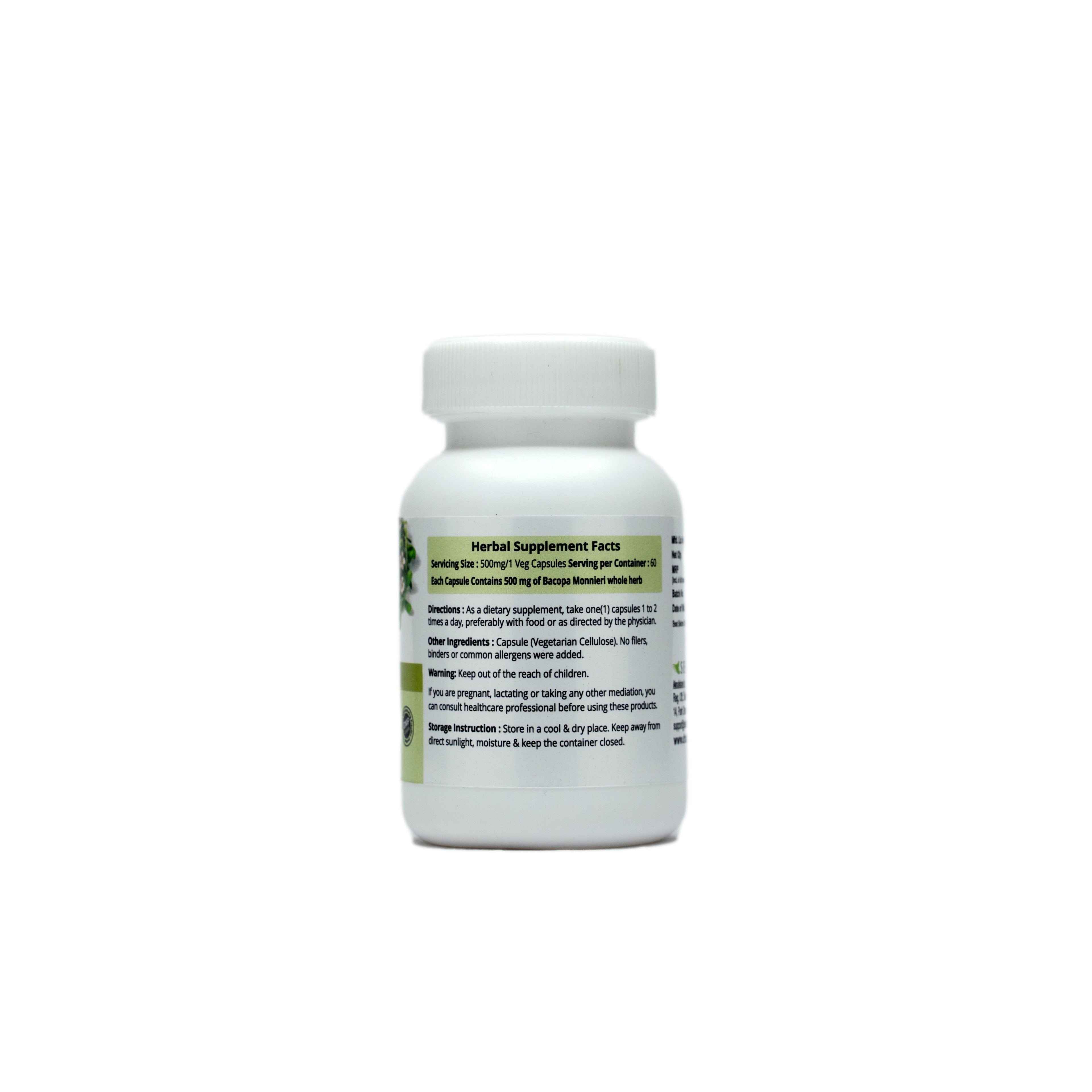 Dr. Talat's Brahmi Herbal Capsules - 60 Capsules image 2