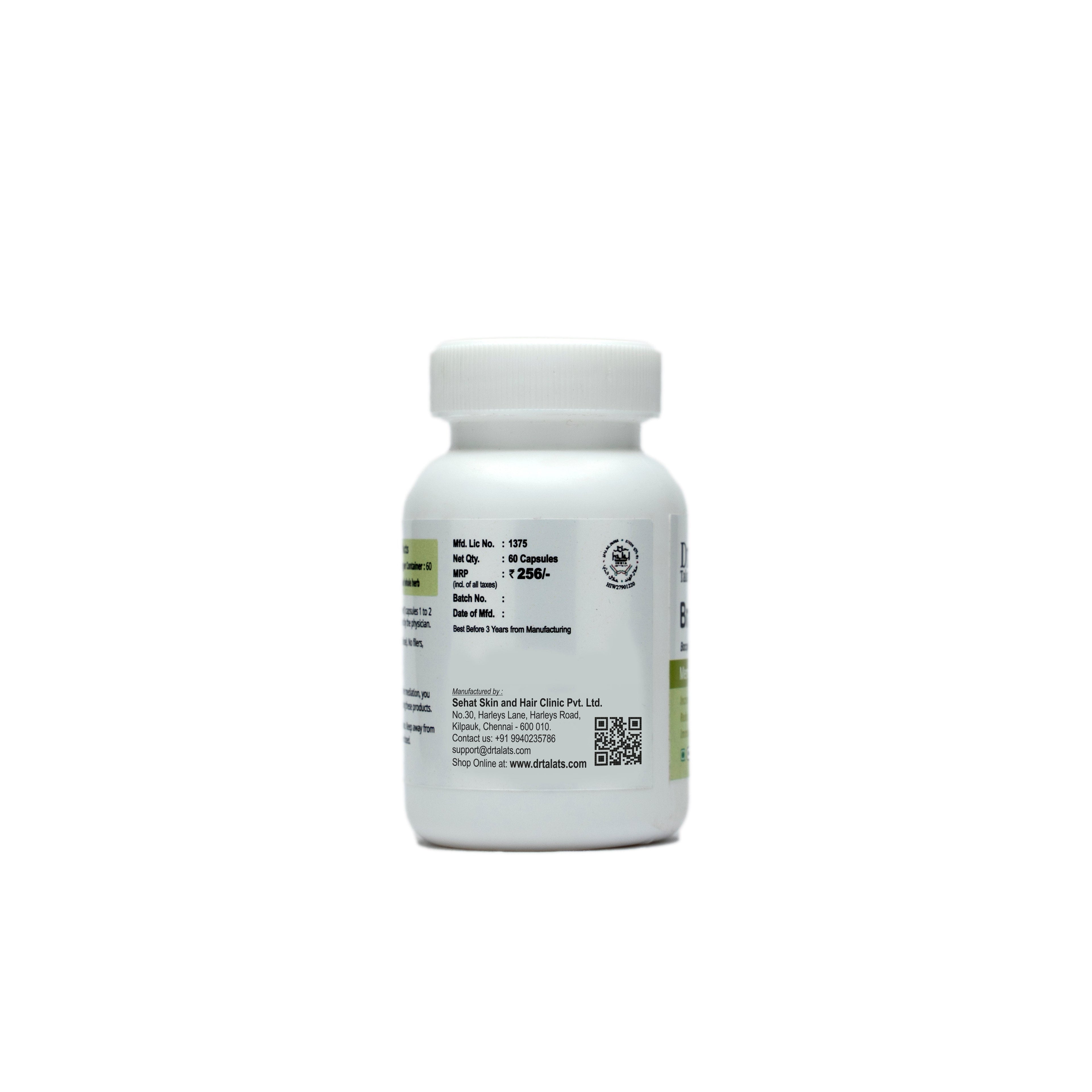 Dr. Talat's Brahmi Herbal Capsules - 60 Capsules image 3