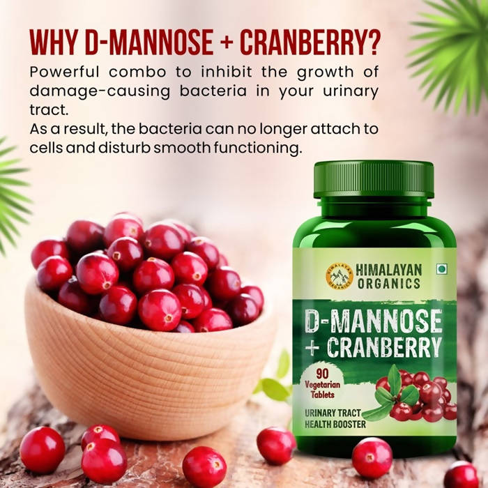 Himalayan Organics D-Mannose + Cranberry Vegetarian Capsules image 5
