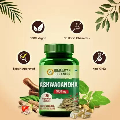Himalayan Organics Ashwagandha 1000 mg Vegetarian Capsules image 6
