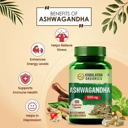 Himalayan Organics Ashwagandha 1000 mg Vegetarian Capsules image 4