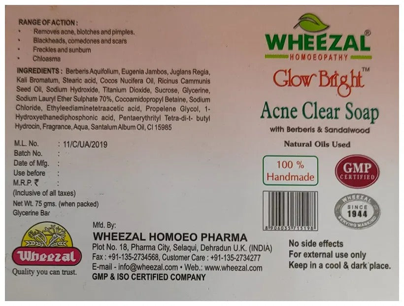 Wheezal Glow Bright Acne Clear Soap image 3