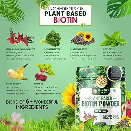 Himalayan Organics Plant Based Biotin 10000mcg Capsules image 4