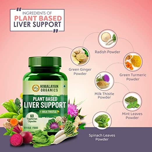 Himalayan Organics Plant Based Liver Support + Milk Thistle Vegetarian Capsules image 4