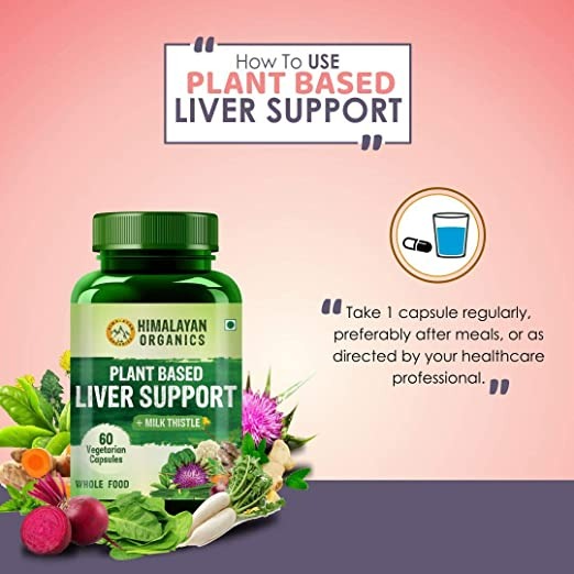 Himalayan Organics Plant Based Liver Support + Milk Thistle Vegetarian Capsules image 5