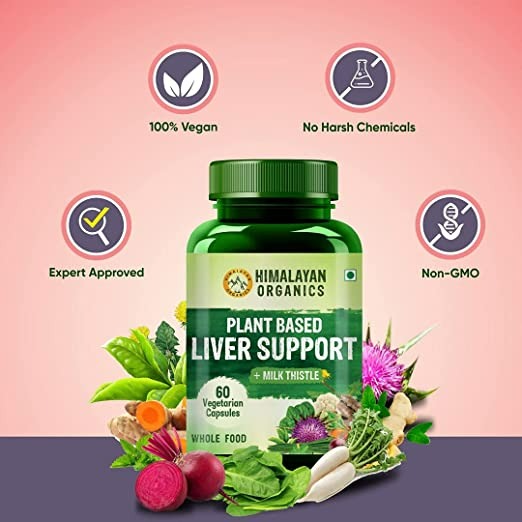 Himalayan Organics Plant Based Liver Support + Milk Thistle Vegetarian Capsules image 6