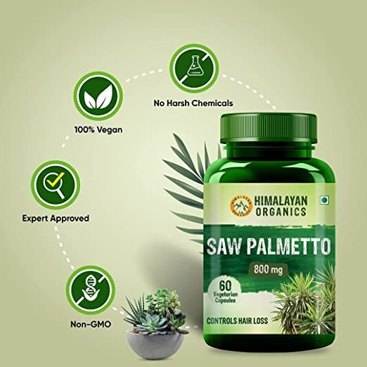 Himalayan Organics Saw Palmetto 800 mg Vegetarian - 60 tabs image 5