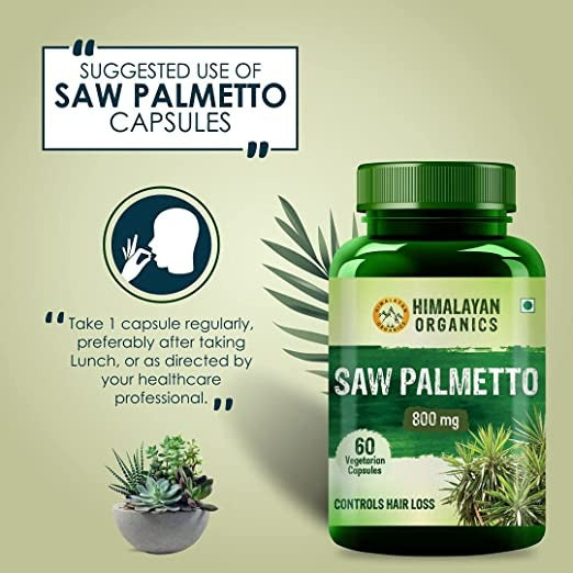 Himalayan Organics Saw Palmetto 800 mg Vegetarian - 60 tabs image 4
