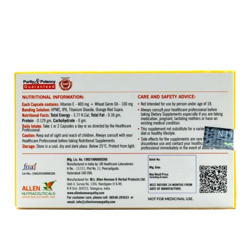 Allen Homeopathy Vitamin E Capsules image 3
