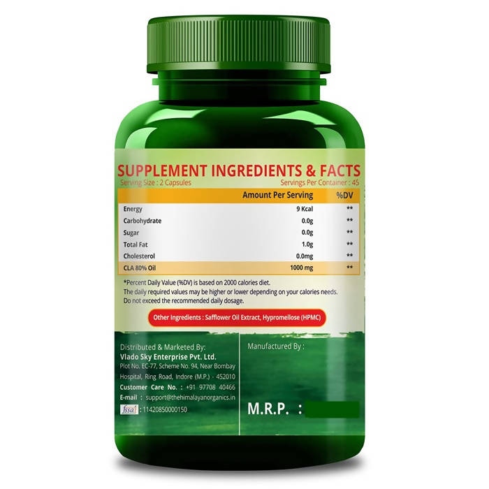 Himalayan Organics Plant Based CLA 1000 Capsules - 90 caps image 4