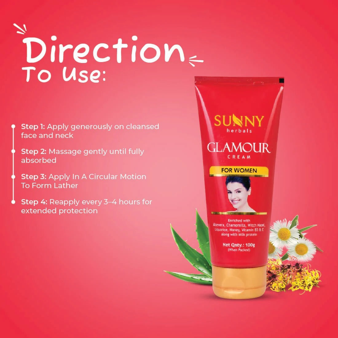 Bakson's Sunny Herbals Fairness Cream For Women - 100 gms image 2