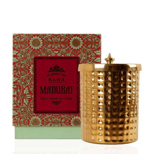 Kama Ayurveda Madurai Candle with Brass Holder - 165 gms