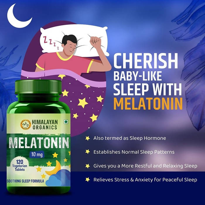 Himalayan Organics Melatonin 10 mg Vegetarian Tablets image 7