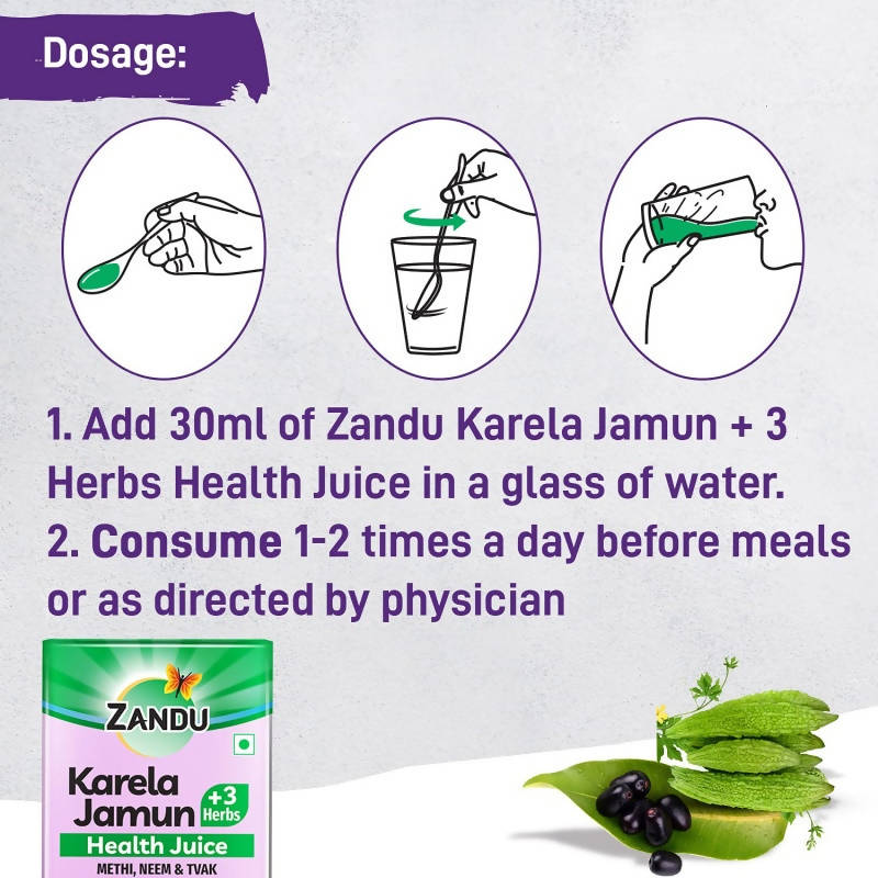 Zandu Karela Jamun + 3 Herbs Health Juice image 5
