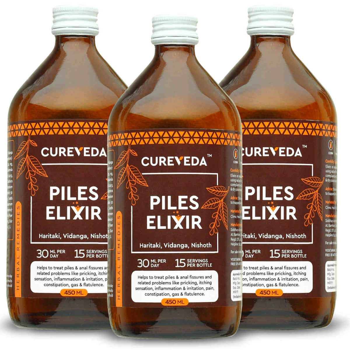 Cureveda Piles Elixir - 450 ml image 3