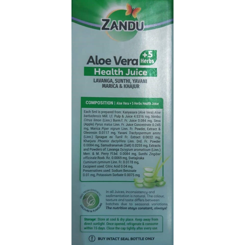Zandu Aloe Vera And 5 Herbs Health Juice image 5