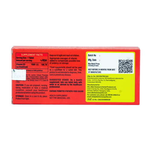 Allen Homeopathy Vitamin D3 Tablets image 3